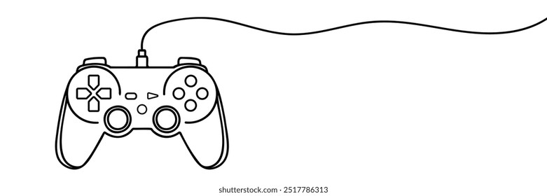 Game controller continuous one line drawing outline vector illustration