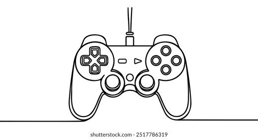Game controller continuous one line drawing outline vector illustration