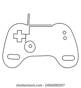 Game controller continuous single line outline vector art drawing and simple one line minimalist design
