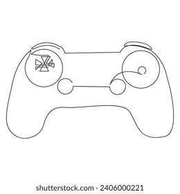 Game controller continuous single line outline vector art drawing and simple one line minimalist design