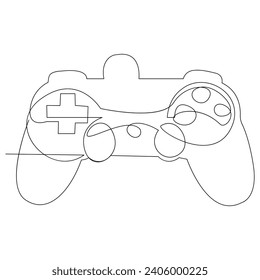 Game controller continuous single line outline vector art drawing and simple one line minimalist design