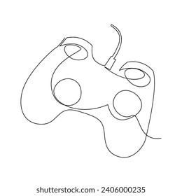 Game controller continuous single line outline vector art drawing and simple one line minimalist design