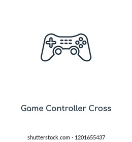 Game Controller Cross concept line icon. Linear Game Controller Cross concept outline symbol design. This simple element illustration can be used for web and mobile UI/UX.