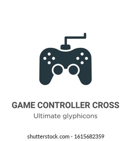 Game controller cross glyph icon vector on white background. Flat vector game controller cross icon symbol sign from modern ultimate glyphicons collection for mobile concept and web apps design.