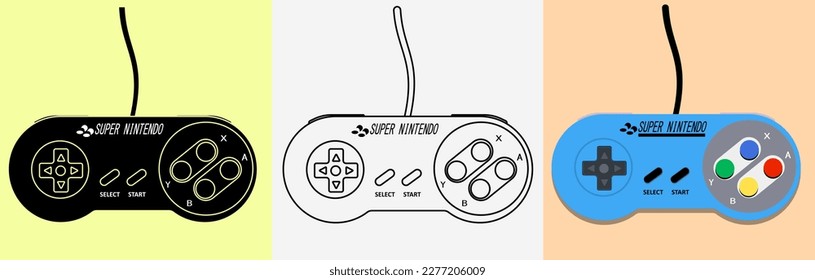 Game controller design template icon. Nintendo Switch. Gamepad,vector illustration.web icon.vector illustration with outline created on march 19, 2023 in agadir, Morocco.