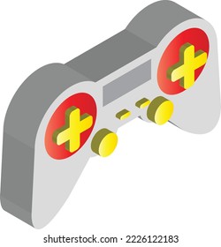 game controller device illustration in 3D isometric style isolated on background