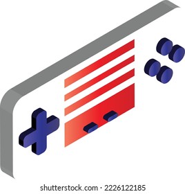 game controller device illustration in 3D isometric style isolated on background
