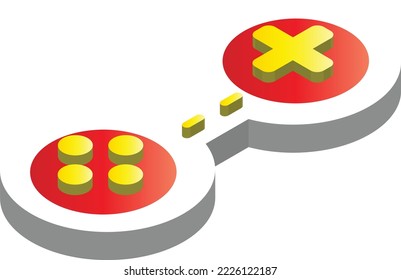 game controller device illustration in 3D isometric style isolated on background