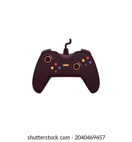 Game controller, digital console, gadget for playing computer video games. Icon of gamepad, entertainment play device for gamers. Flat cartoon vector illustration isolated on white