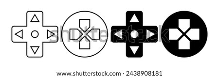 game controller directional icon set isolatde on white background