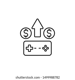 game controller, donate icon. Simple thin line, outline vector of esport icons for UI and UX, website or mobile application