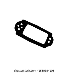 game controller doodle flat black icon vector hand drawing 