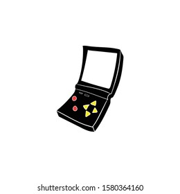game controller doodle flat black icon vector hand drawing 