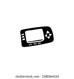game controller doodle flat black icon vector hand drawing 