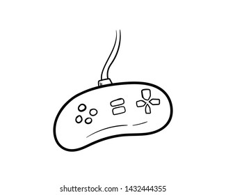 game controller doodle hand drawing vector 