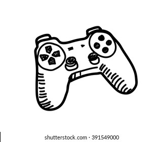 Game Controller Doodle, a hand drawn vector doodle illustration of a video game controller.