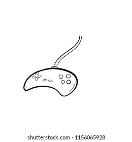 game controller doodle icon vector 