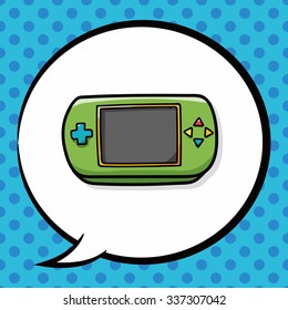 game controller doodle, speech bubble