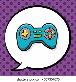 game controller doodle, speech bubble