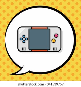 game controller doodle, speech bubble