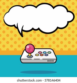 game controller doodle, speech bubble