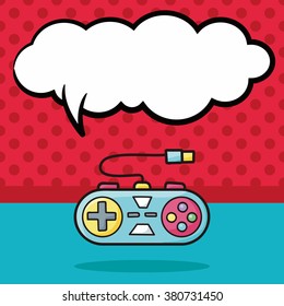 game controller doodle, speech bubble