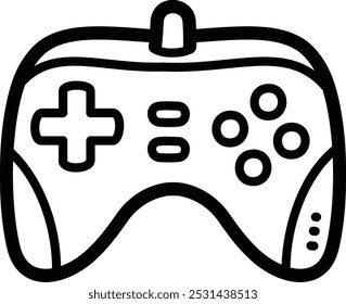 Game controller doodle vector icon and illustration