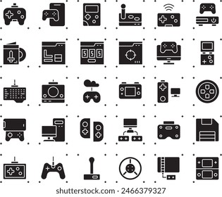 Game controller fill icon set vector design illustration stock