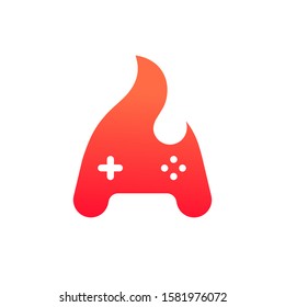 Game Controller with fire icon logo