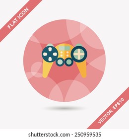 Game controller flat icon with long shadow,eps10