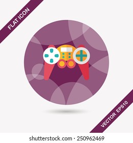 Game controller flat icon with long shadow,eps10