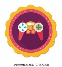 Game controller flat icon with long shadow,eps10