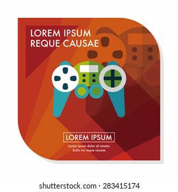 Game controller flat icon with long shadow,eps10