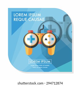 Game controller flat icon with long shadow
