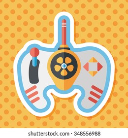 Game controller flat icon with long shadow