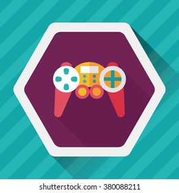 Game controller flat icon with long shadow,eps10