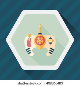 Game controller flat icon with long shadow
