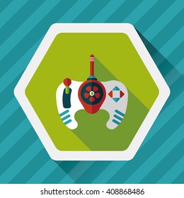 Game controller flat icon with long shadow