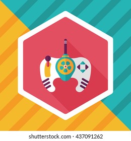 Game controller flat icon with long shadow