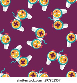 Game controller flat icon seamless pattern background