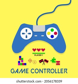 game controller flat vector design