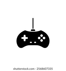 Game Controller, Gamepad, Joystick Solid Flat Vector Icon Isolated on White Background.