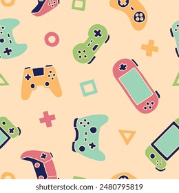 Game Controller Gamepad Seamless Pattern Vector illustration Design