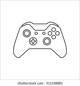 Game Controller or gamepad symbol sign line icon on background