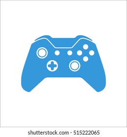 Game Controller or gamepad symbol sign blue icon on background