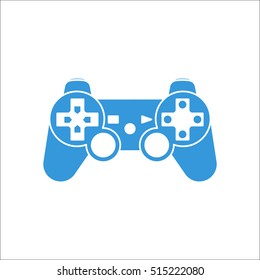 Game Controller or gamepad symbol sign blue icon on background