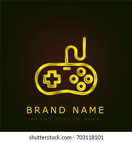 Game controller golden metallic logo