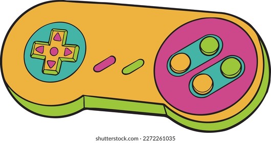 Game controller hand drawn illustration