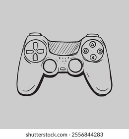 Game Controller hand drawn illustration