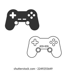 Game controller icon. Game accessory set line and background vector ilustration.